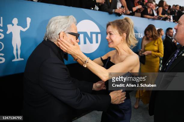January 19, 2020: Harvey Keitel and Renee Zellweger arriving at the 26th Screen Actors Guild Awards at the Los Angeles Shrine Auditorium and Expo...