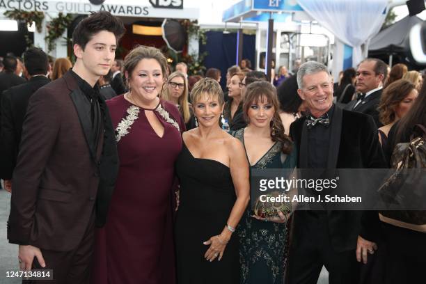 January 19, 2020: Milo Manheim Camryn Manheim, Gabrielle Carteris and Molly Elizabeth arriving at the 26th Screen Actors Guild Awards at the Los...
