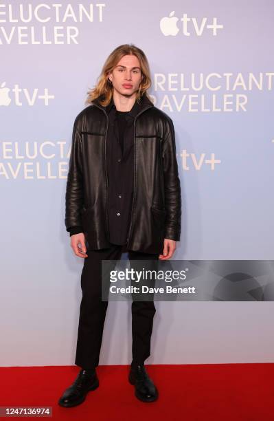 Daniel Nikiforow attends the UK Premiere of "The Reluctant Traveller" at Everyman Borough Yards on February 14, 2023 in London, England. "The...
