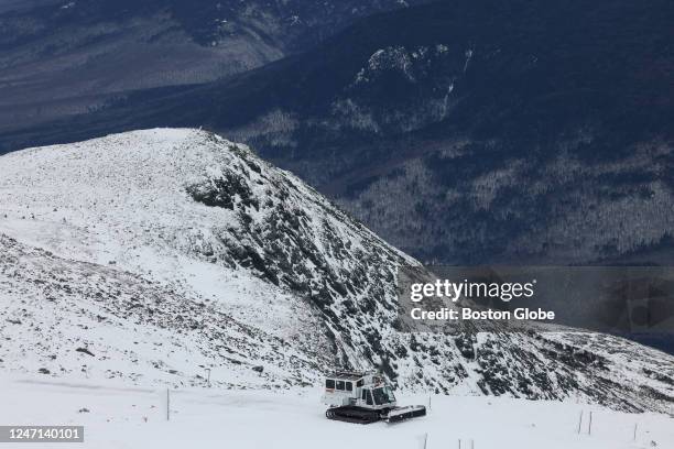 Mount Washington, NH The snow cat is seen as it makes its way up to the Mount Washington Observatory. In the winter the snow cat is the only way to...