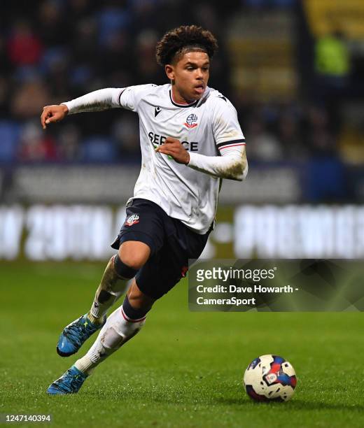 Bolton Wanderers' Shola Shoretire during the Sky Bet League One between Bolton Wanderers and Milton Keynes Dons at University of Bolton Stadium on...