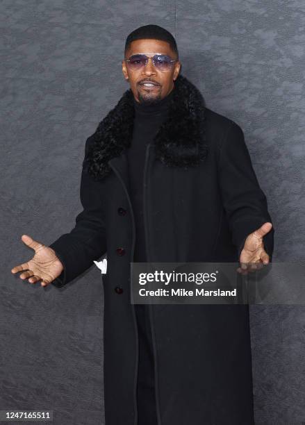 Jamie Foxx attends the "Creed III" European Premiere at Cineworld Leicester Square on February 15, 2023 in London, England.