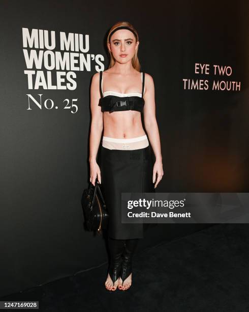 Kathryn Newton attends Miu Miu Women's Tales Screening at The Curzon Mayfair on February 15, 2023 in London, England.