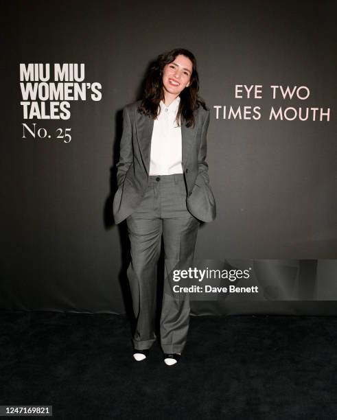 Lila Aviles attends Miu Miu Women's Tales Screening at The Curzon Mayfair on February 15, 2023 in London, England.