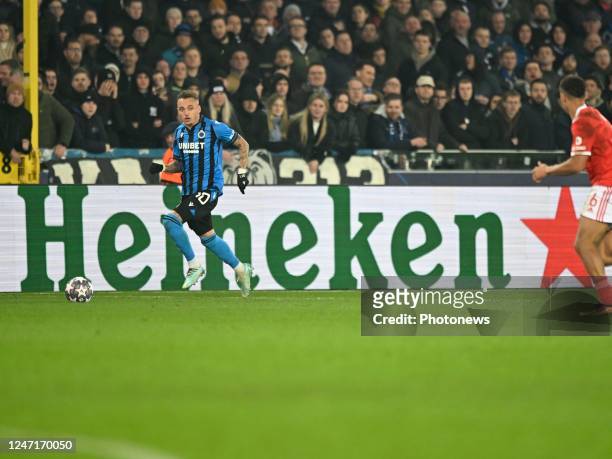Brugge, BELGIUM Club Brugge's Noa Lang pictured in action during Club Brugge - SL Benfica. Pictured on FEBRUARY 11, 2023 in Brugge, BELGIUM - . Via...