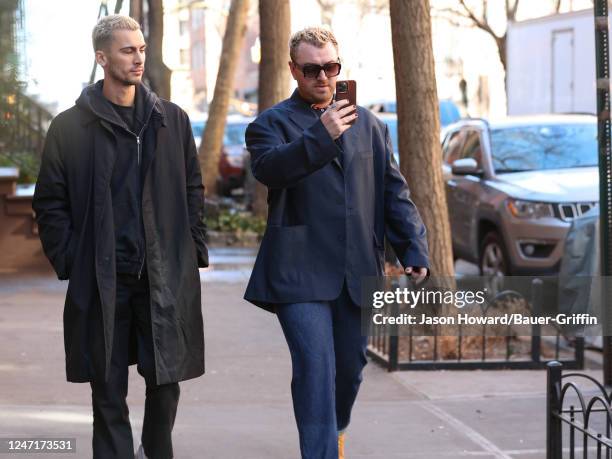 Sam Smith is seen on February 15, 2023 in New York City.