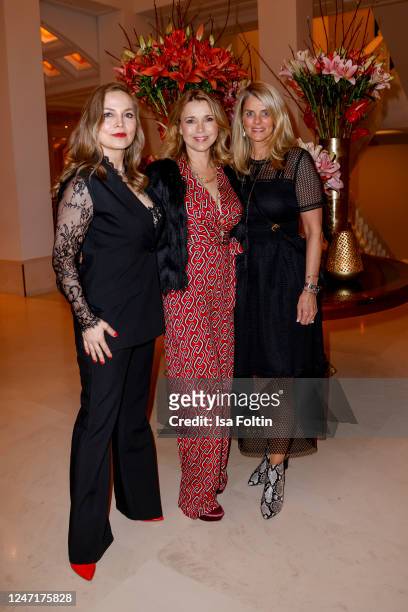 Regina Halmich, wearing a collier by Bucherer, Tina Ruland and Marisol Rumpf attend Gala dinner and soiree in honour of Mario Adorf at 1907...