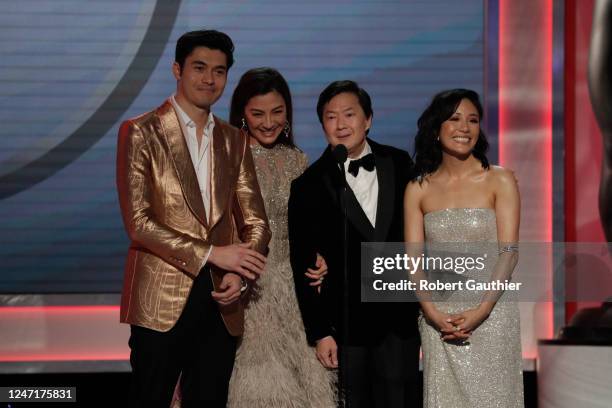 January 27, 2019- Henry Golding, Michelle Yeoh, Ken Jeong, and Constance Wu during the show at the 25th Screen Actors Guild Awards at the Los Angeles...