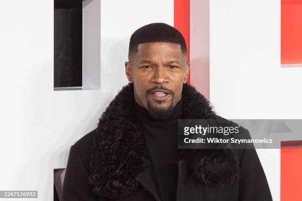 Jamie Foxx attends the European Premiere of Creed III at Cineworld Leicester Square in London, United Kingdom on February 15, 2023.