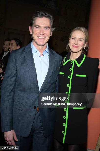 Billy Crudup and Naomi Watts at the premiere of "Hello Tomorrow" held at The Whitby Hotel on February 15, 2023 in New York City.