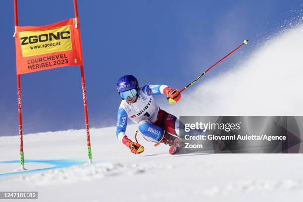 Tessa Worley of Team France competes during the FIS Alpine World Cup Championships Women's Giant Slalom on February 16, 2023 in Courchevel Meribel,...