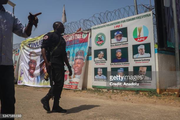 Posters and banners of candidates are seen on the billboards ahead of the general elections in Abuja, Nigeria on February 15, 2023.