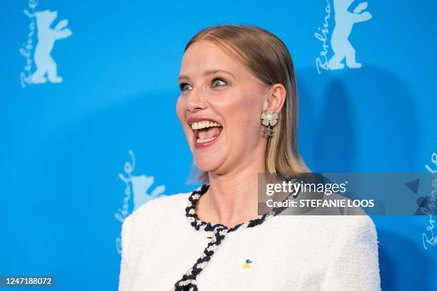 Polish actress Joanna Kulig poses during a photocall for the film "She Came To Me" presented in the Berlinale Special Gala section on the opening day...