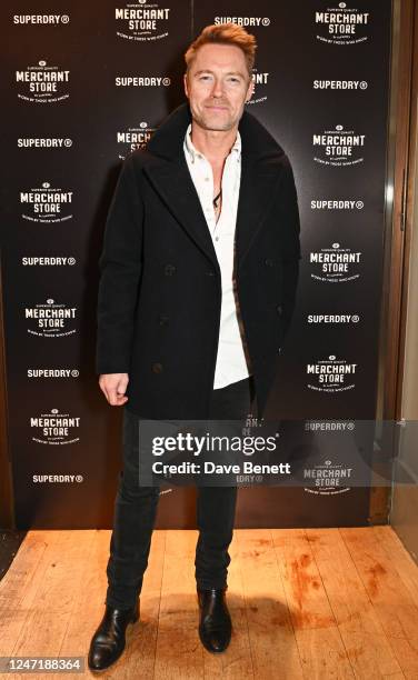 Ronan Keating attends the Superdry Merchant Store launch event on February 16, 2023 in London, England.