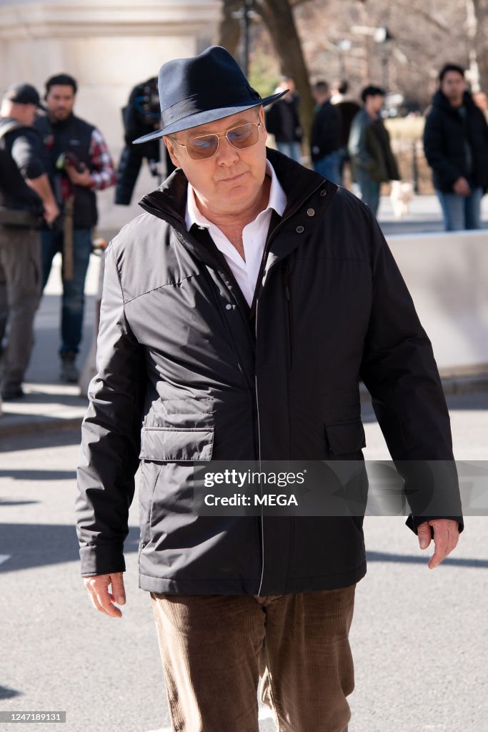 James Spader is seen on the set of 'Blacklist' on February 16, 2023