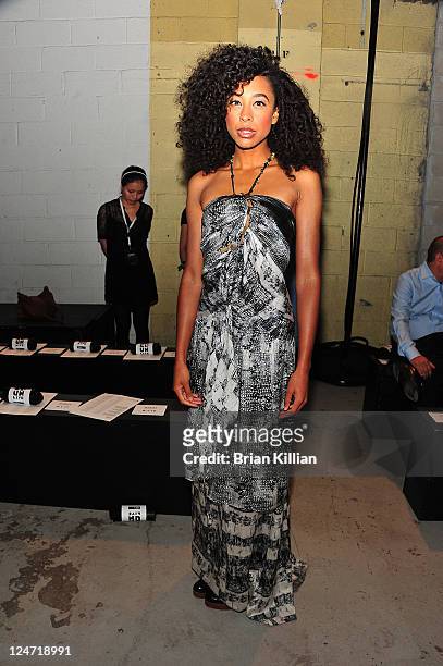 Singer Corinne Bailey Rae attends the Edun Spring 2012 fashion show during Mercedes-Benz Fashion Week at 330 West Street on September 11, 2011 in New...