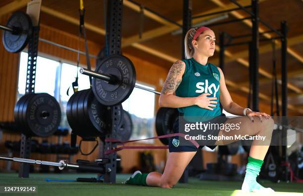 Marbella , Spain - 16 February 2023; Denise O'Sullivan during a Republic of Ireland women training session at Dama de Noche Football Center in...