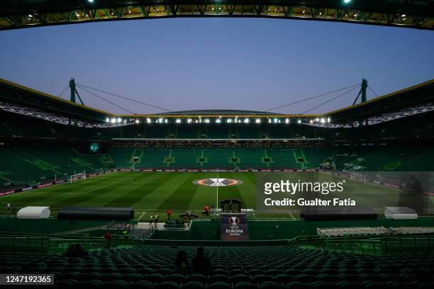 Panoramic view of Estadio Jose Alvalade before the start of the Knockout Round Play-Off Leg One - UEFA Europa League match between Sporting CP and FC...