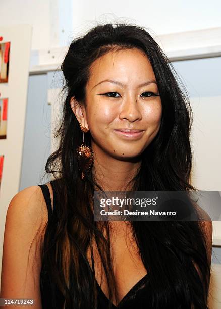 Designer Jen Kao attends the Jen Kao Spring 2012 fashion show during Mercedes-Benz Fashion Week at The Studio at Lincoln Center on September 11, 2011...