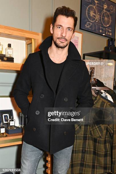 David Gandy attends the Superdry Merchant Store launch event on February 16, 2023 in London, England.