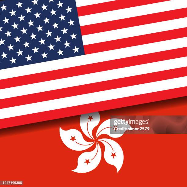 Relations Between Hong Kong And Usa High-Res Vector Graphic