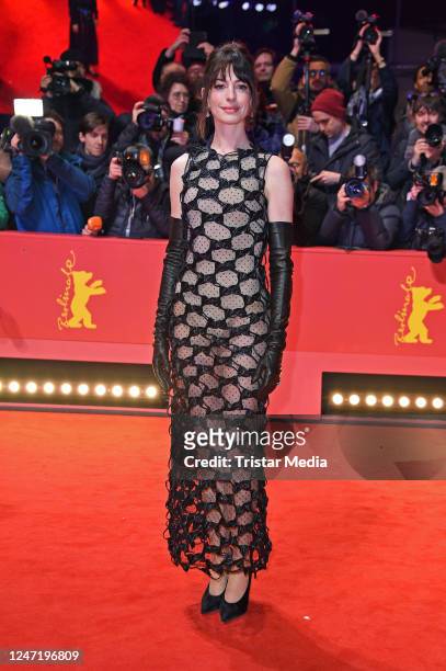Actress Anne Hathaway attends the "She Came to Me" premiere and opening ceremony red carpet during the 73rd Berlinale International Film Festival...