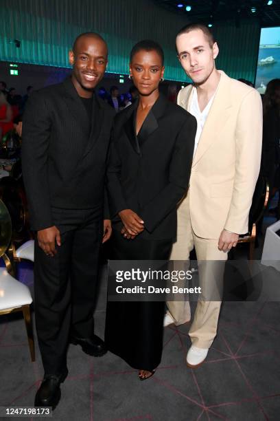 Micheal Ward, Letitia Wright and Jonah Hauer-King attend the Newport Beach Film Festival UK Honours 2023 at The Londoner Hotel on February 16, 2023...