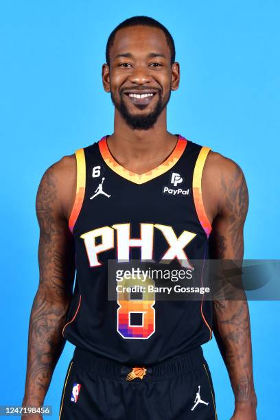 Terrence Ross of the Phoenix Suns poses for a head shot on February 15 at the Footprint Center in Phoenix, Arizona. NOTE TO USER: User expressly...