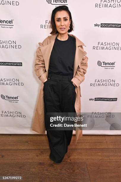 Anita Rani attends the UK Premiere of 'Fashion Reimagined', supported by TENCEL, at The Ham Yard Hotel on February 16, 2023 in London, England.