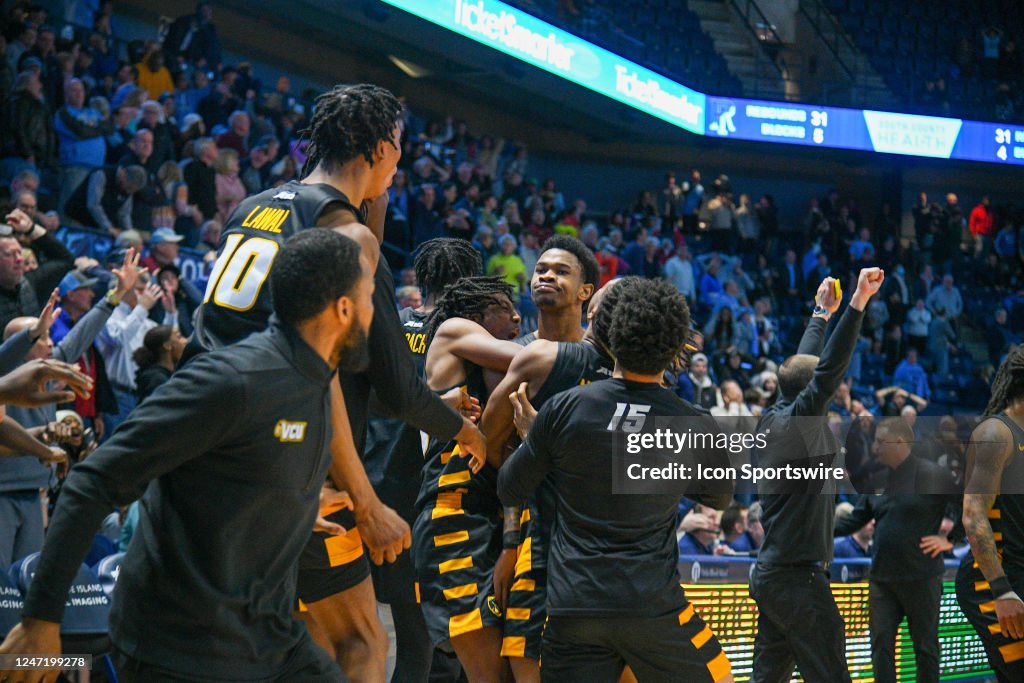 Vcu Rugby VCU Rams players celebrate around VCU Rams guard Zeb Jackson after he ...