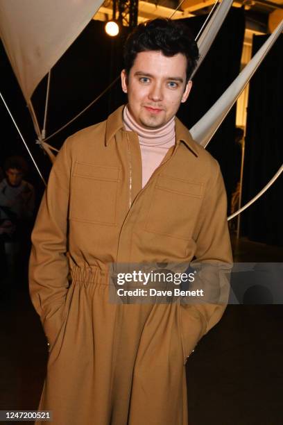 Asa Butterfield attends the Mithridate AW23 Show at The Old Truman Brewery on February 16, 2023 in London, England.