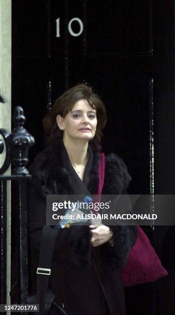 Prime Minister's wife Cherie Blair leaves 10 Downing Street, London, 18 February 2003, to go to the law courts.