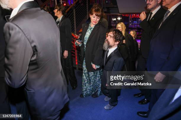 Peter Dinklage and Wife Erica Schmidt attend the "She Came to Me" premiere and Opening Ceremony red carpet during the 73rd Berlinale International...