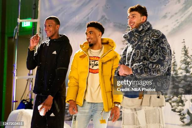 Behind the scenes of Jabari Smith Jr. #1, Kenyon Martin Jr. #6 and Alperen Sengun of the Houston Rockets as part of 2023 NBA All Star Weekend on...