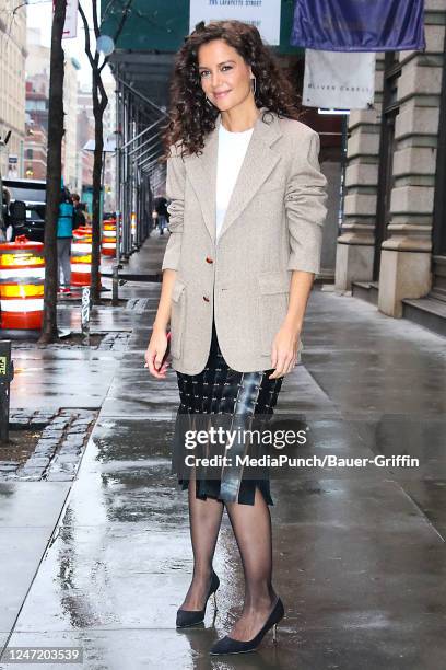 Katie Holmes is seen on February 16, 2023 in New York City.