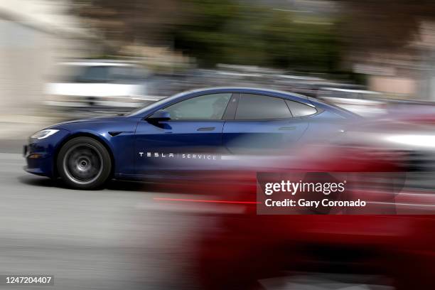 Tesla Dealership along 811 S San Fernando Blvd, Thursday, Feb. 16, 2023 in Burbank, CA. Tesla, Inc. Is recalling 362,758 vehicles in the U.S. Because...