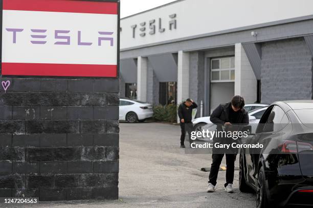 Tesla Dealership along 811 S San Fernando Blvd, Thursday, Feb. 16, 2023 in Burbank, CA. Tesla, Inc. Is recalling 362,758 vehicles in the U.S. Because...