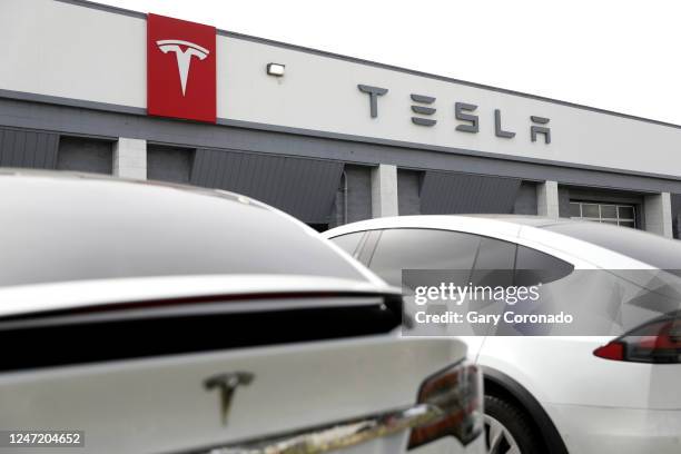 Tesla Dealership along 811 S San Fernando Blvd, Thursday, Feb. 16, 2023 in Burbank, CA. Tesla, Inc. Is recalling 362,758 vehicles in the U.S. Because...