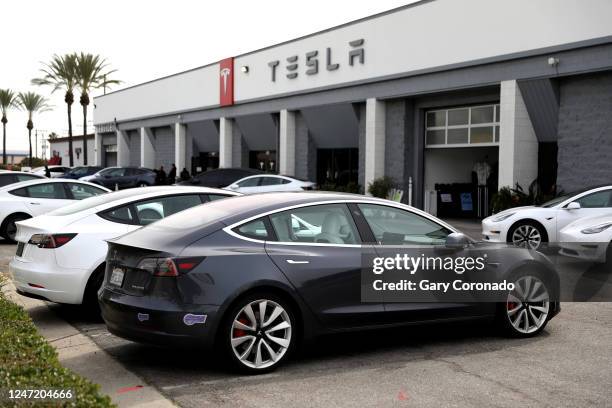 Tesla Dealership along 811 S San Fernando Blvd, Thursday, Feb. 16, 2023 in Burbank, CA. Tesla, Inc. Is recalling 362,758 vehicles in the U.S. Because...