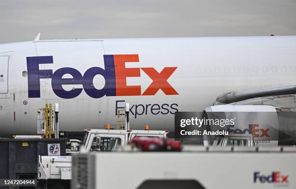 In this photo FedEx logo is seen in Washington D.C., United States on February 16, 2023.