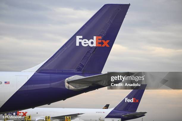 In this photo FedEx logo is seen in Washington D.C., United States on February 16, 2023.