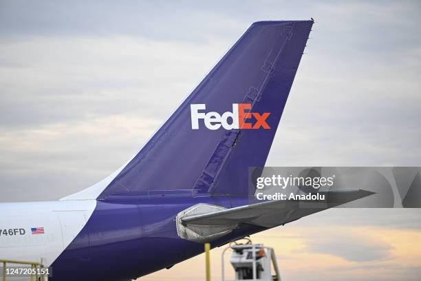 In this photo FedEx logo is seen in Washington D.C., United States on February 16, 2023.