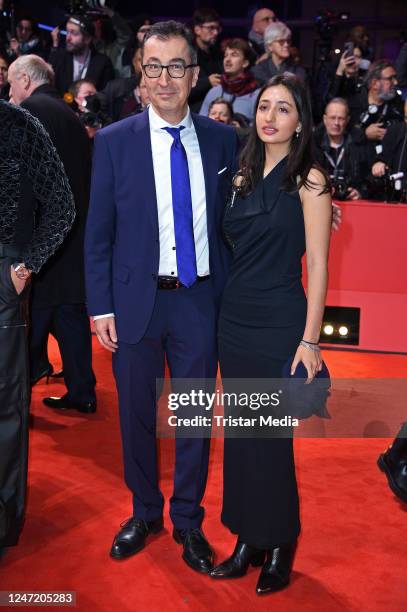 Cem Oezdemir and his wife Pia Maria Castro attend the "She Came to Me" premiere and opening ceremony red carpet during the 73rd Berlinale...