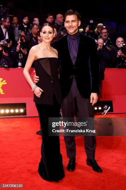 Olivia Palermo and Johannes Huebl during the "She Came to Me" premiere and Opening Ceremony red carpet during the 73rd Berlinale International Film...