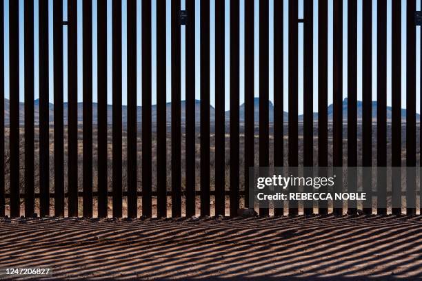The US-Mexico Border in Cochise County near Sierra Vista, Arizona, on February 16, 2023. - Speaker of the US House of Representatives Kevin McCarthy...