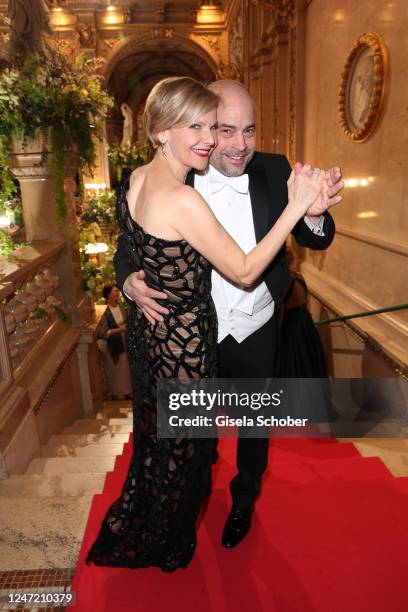 Andrea Kathrin Loewig and Andreas Thiele during the Vienna Opera Ball Opernball) on February 16, 2023 at state opera in Vienna, Austria.