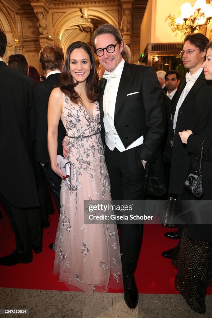 Andreas Scheuer And His Wife Julia Scheuer During The Vienna Opera