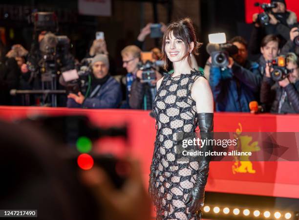 February 2023, Berlin: The actress Anne Hathaway comes to the opening of the Berlinale. The first film to be shown is the comedy "She came to me". As...