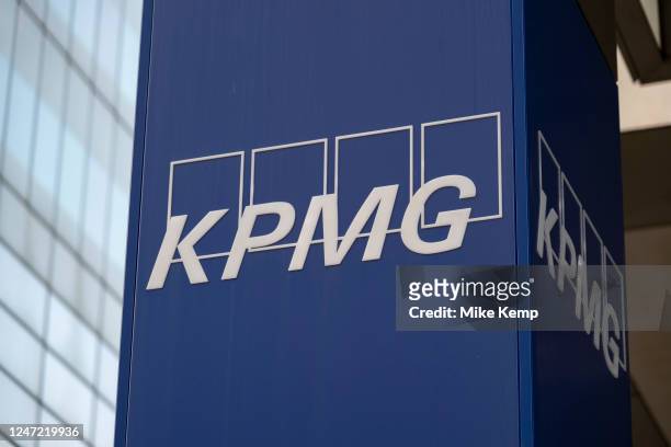 Offices at Canary Wharf financial district on 7th February 2023 in London, United Kingdom. KPMG International Limited is a multinational professional...