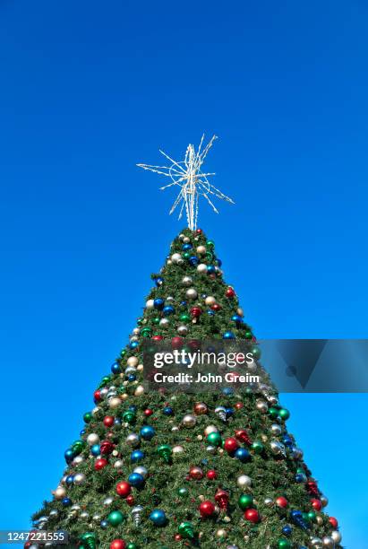 Decorated Christmas tree detail.